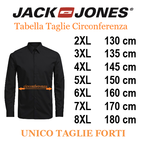 JACK JONES camicia coreana taglie forti uomo 12231763